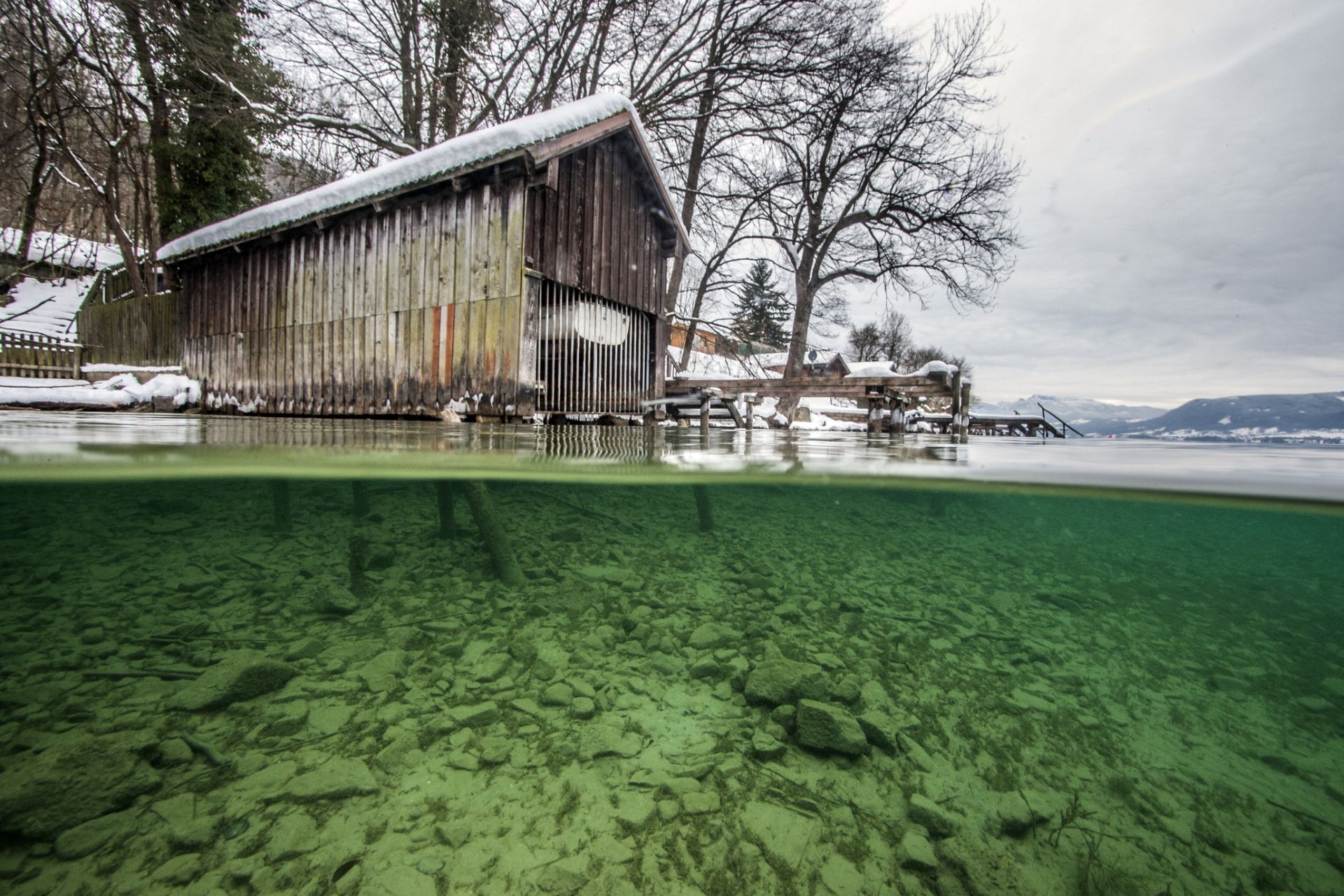 Scuba Diving in lake Attersee, Austria