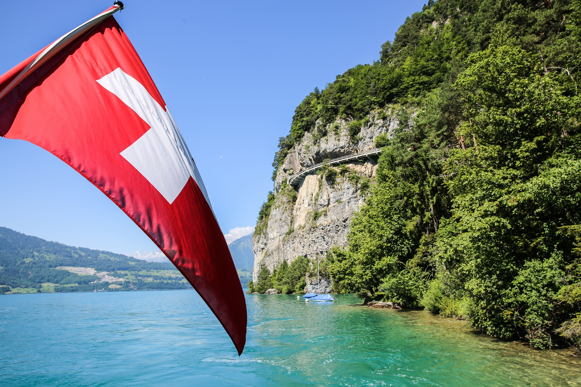Schweiz Thunersee Flagge
